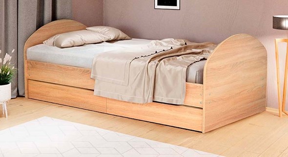 Кровать спальная 800х2000 со средником и высокой ножной спинкой в Салехарде - изображение