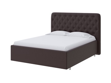 Кровать с мягким изголовьем Classic Large 90х200, Экокожа (Коричневый) в Лабытнанги