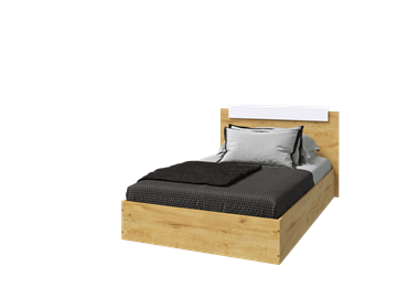 Спальная кровать Эко 120 ЛДСП, Дуб вотан/Белый в Лабытнанги