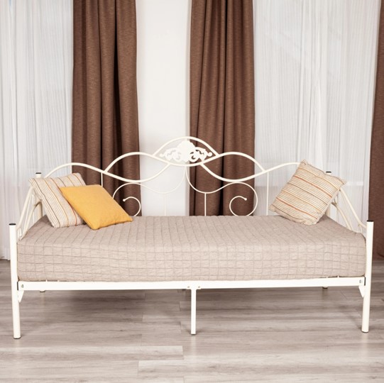 Спальная кровать Federica (mod. AT-881) дерево гевея/металл, 90*200 см (Day bed), Белый (butter white) в Салехарде - изображение 9