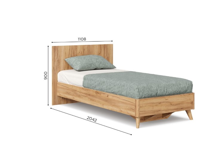 1-спальная кровать Марта-2 900 ЛД 406.160 с основанием, Дуб золотой в Губкинском - изображение 2