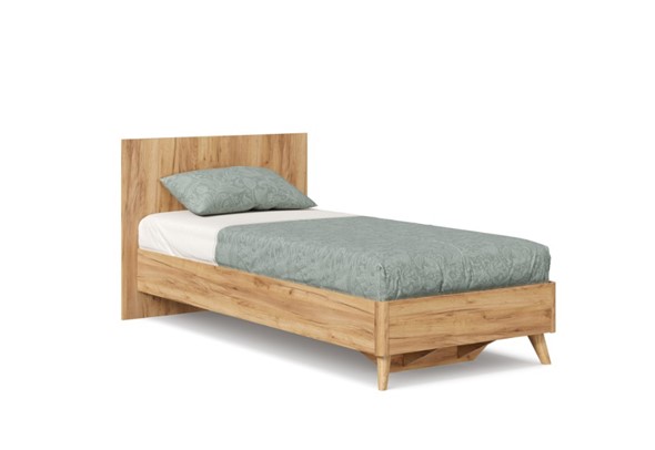 1-спальная кровать Марта-2 900 ЛД 406.160 с основанием, Дуб золотой в Салехарде - изображение