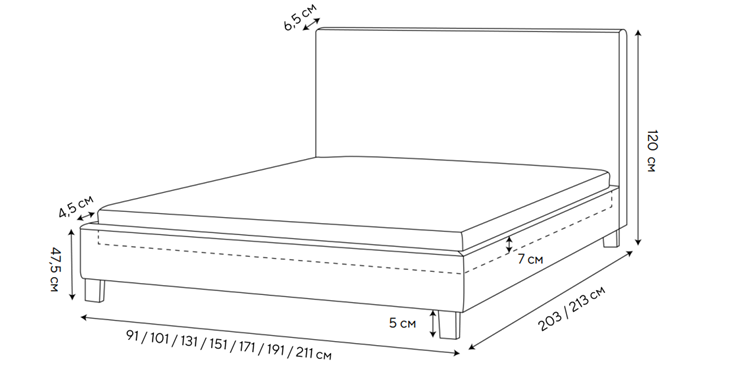 Кровать односпальная Modern Large 90х200, Рогожка (Тетра Ореховый) в Салехарде - изображение 1