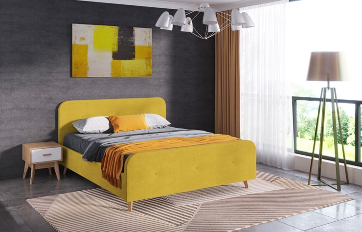Кровать 1-спальная Сиерра 1200 (без основания) Торонто горчица в Салехарде - изображение 1