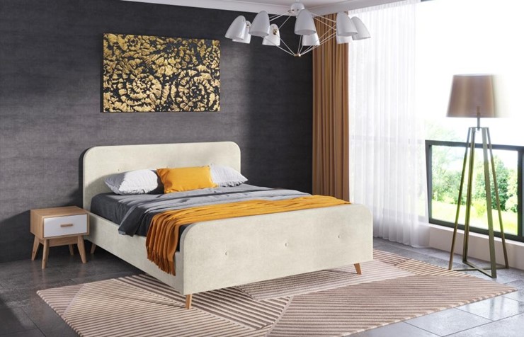 Кровать 1-спальная Сиерра 1200 (без основания) Торонто светло-бежевый в Салехарде - изображение 1