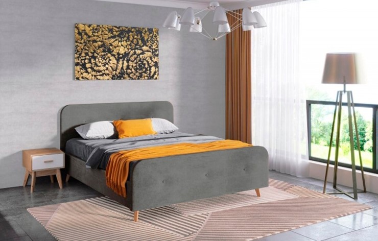 Спальная кровать Сиерра 900 (с подъемным механизмом и коробом) Торонто серый в Салехарде - изображение 1