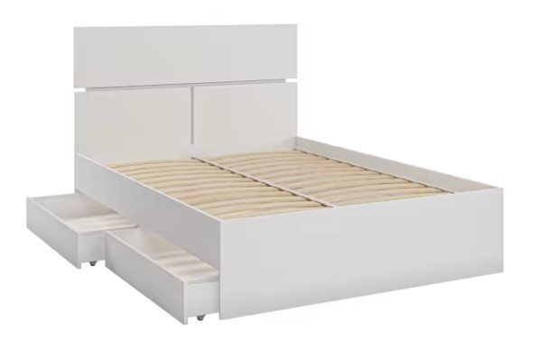 Кровать 1.5-спальная Агата М9, 140х200 белая в Салехарде - изображение 1