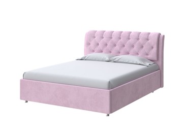 Полутороспальная кровать Chester 140х200, Велюр (Teddy Розовый фламинго) в Салехарде