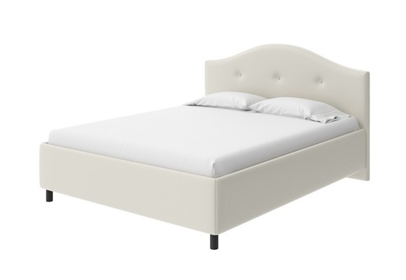 Полутороспальная кровать Como (Veda) 7 140x200, Экокожа (Белый) в Салехарде - изображение