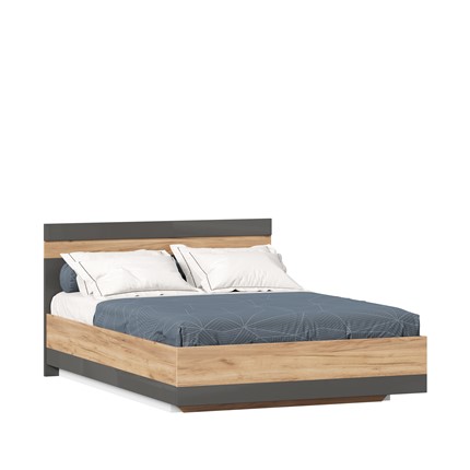 Кровать полутороспальная Фиджи 1400 с подъемным механизмом ЛД 659.075, Дуб золотой/Антрацит в Салехарде - изображение