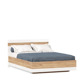 Кровать в спальню Фиджи 1400 с подъемным механизмом ЛД 659.081, Дуб золотой/Белый в Губкинском