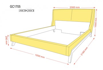 Кровать двуспальная GC1705 DARK GREY 180 в Салехарде - предосмотр 10
