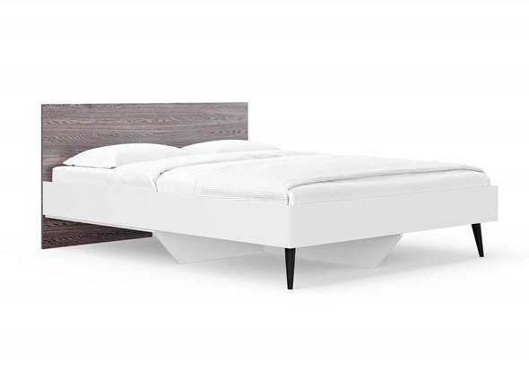 Спальная кровать Ines 140х200, Ясень Анкор (Белый) в Салехарде - изображение