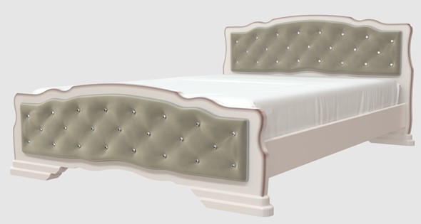 Полуторная кровать Карина-10 (Дуб Молочный, светлая обивка) 140х200 в Салехарде - изображение