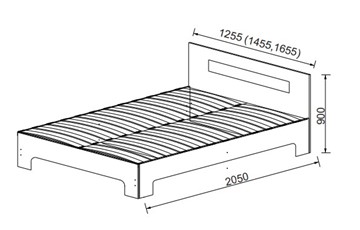 Спальная кровать Некст, 1400, цвет дуб сонома/белый в Салехарде - предосмотр 1