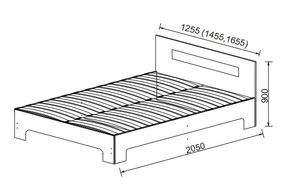 Полутороспальная кровать Некст, 1200х2000 с металлическим ортопедическим осн., на ножках, цвет дуб сонома/белый в Салехарде - изображение 1