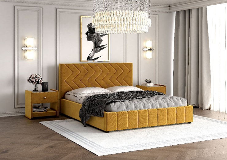 Спальная кровать Нельсон Зиг Заг 160х200 (вариант 1) без основания в Ноябрьске - изображение 1