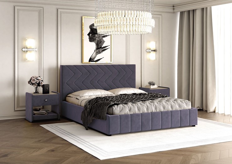 Спальная кровать Нельсон Зиг Заг 120х200 (вариант 2) с основанием в Ноябрьске - изображение 1