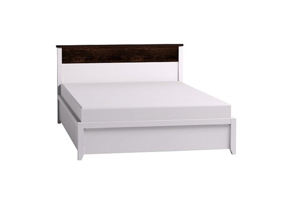 Полутороспальная кровать Норвуд 33 с гибкими ламелями металл, Белый-Орех шоколадный в Салехарде - изображение