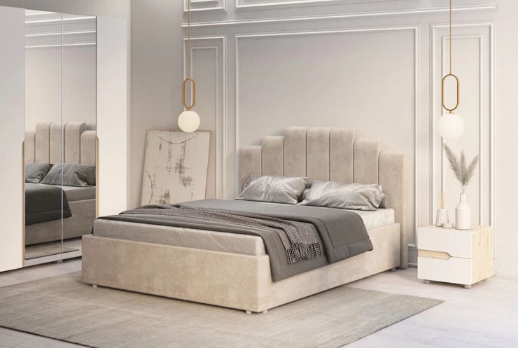 Спальная кровать с подъемным механизмом Амелия 1400 в Салехарде - изображение 4