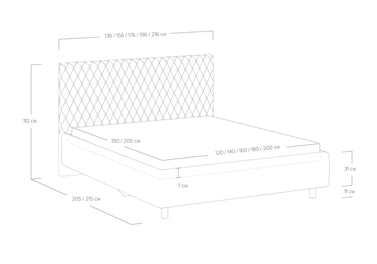 Полутороспальная кровать Stella 140х200 с основанием в Салехарде - изображение 3