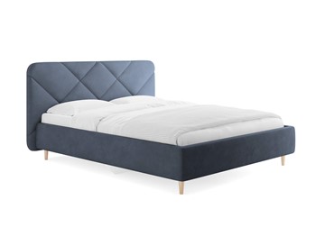 Спальная кровать Taylor, Замша синий 140х190 с основанием в Надыме