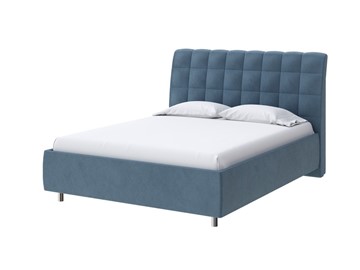 Спальная кровать Volumo 140х200, Велюр (Monopoly Прованский синий (792)) в Салехарде - предосмотр
