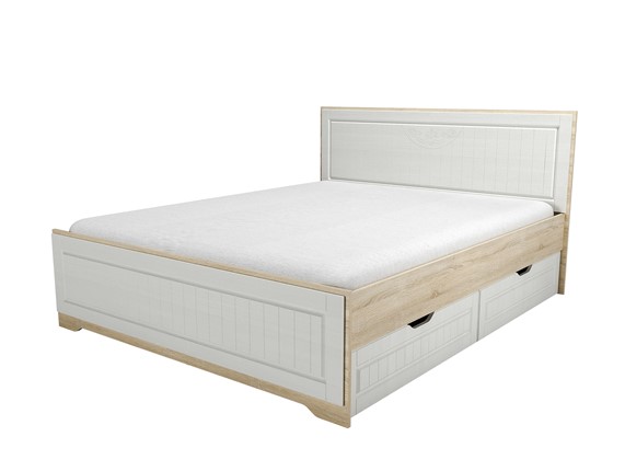 Двуспальная кровать с ящиками НМ 040.34 Оливия Дуб Сонома в Салехарде - изображение