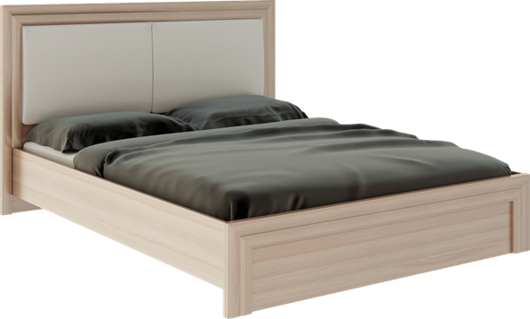 Кровать в спальню Глэдис М31 (Шимо светлый/Белый текстурный) в Ноябрьске - изображение