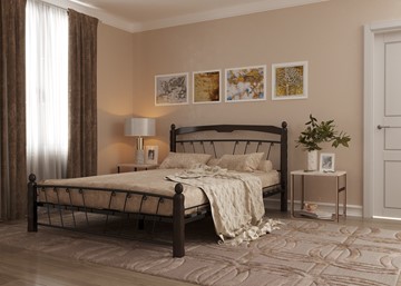 Спальная кровать Муза 1, 1400, черный/шоколад в Лабытнанги