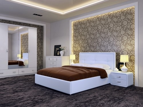 Спальная кровать Adele размер 140*200 с основанием в Салехарде - изображение