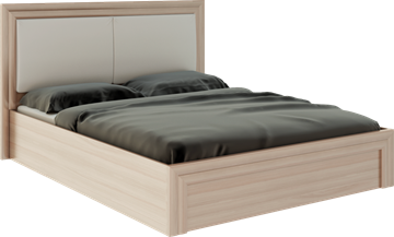 Кровать с подъемным механизмом Глэдис М32 (Шимо светлый/Белый текстурный) в Новом Уренгое