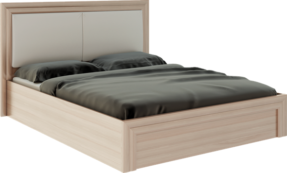 Кровать с подъемным механизмом Глэдис М32 (Шимо светлый/Белый текстурный) в Салехарде - изображение