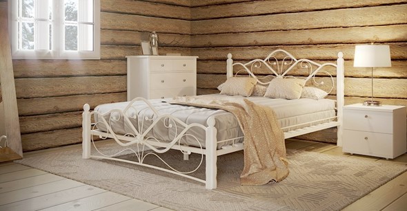 Кровать 2-х спальная Венера 1, 1600, белый/белый в Лабытнанги - изображение