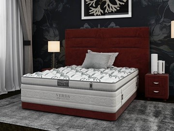 Спальная кровать Modern Compact/Ваsement 160х200, Микровелюр (Manhattan Гранатовый) в Надыме