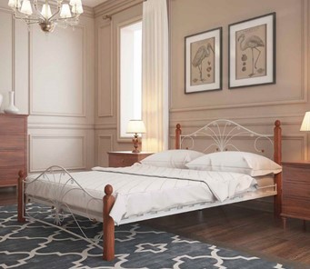 Кровать спальная Фортуна 1, 1600, белый/махагон в Салехарде - предосмотр