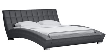 Кровать спальная Оливия 160 арт. Марика 485 к/з (серый) с основанием в Лабытнанги