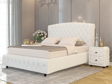Кровать в спальню Salvatore Grand 180x200, Экокожа (Белый) в Салехарде