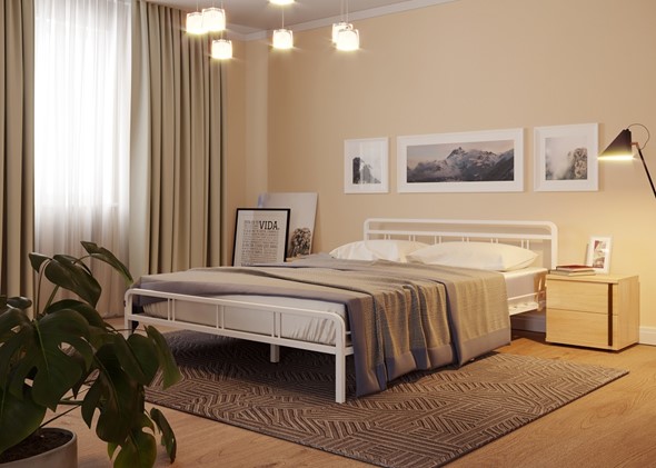Кровать 1.5-спальная Леон, 1400, белый в Лабытнанги - изображение