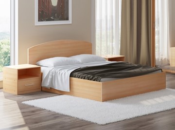 Двуспальная кровать с механизмом Этюд 160x200, Бук Бавария в Салехарде