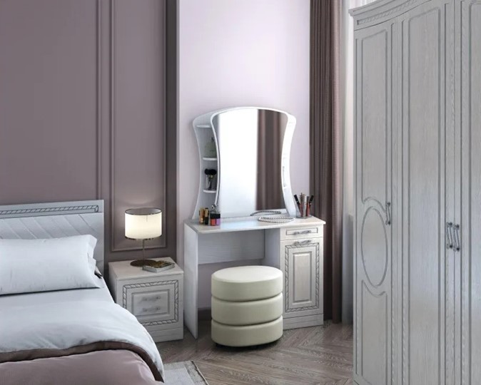 Гарнитур в спальню Гертруда 1, белая лиственица/ясень жемчужный в Салехарде - изображение 1
