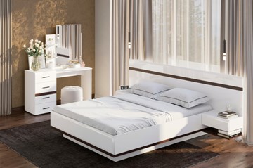 Модульная спальня Соло, белый/белый глянец/венге в Лабытнанги