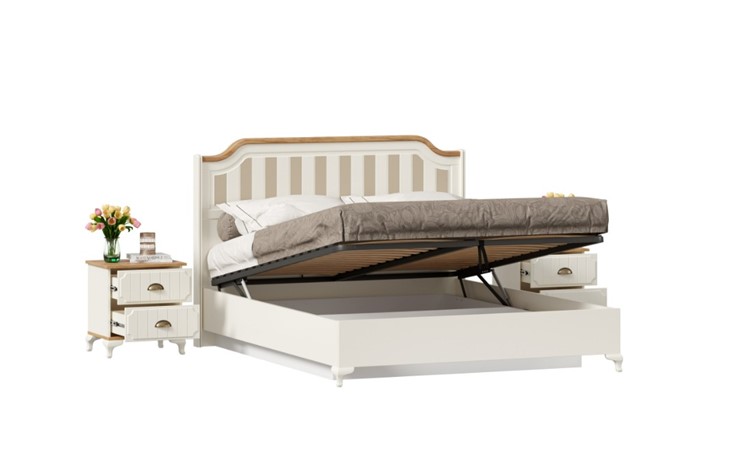 Гарнитур спальный Вилладжио, набор 3 (кровать 1600 с механизмом) в Салехарде - изображение 1