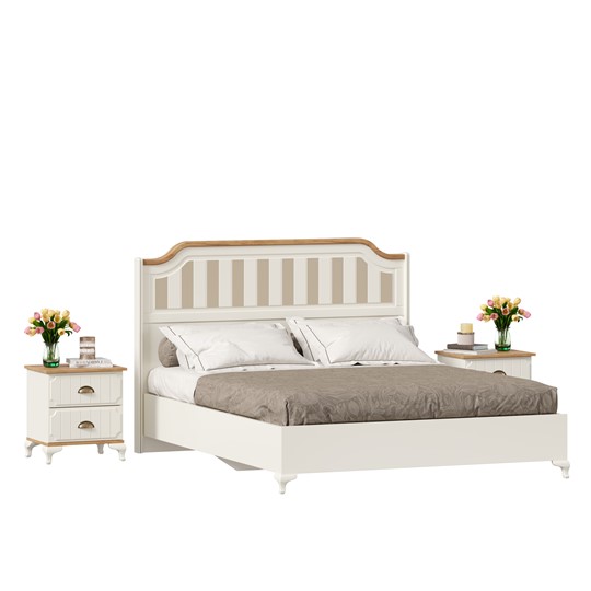 Гарнитур спальный Вилладжио, набор 3 (кровать 1600 с механизмом) в Салехарде - изображение