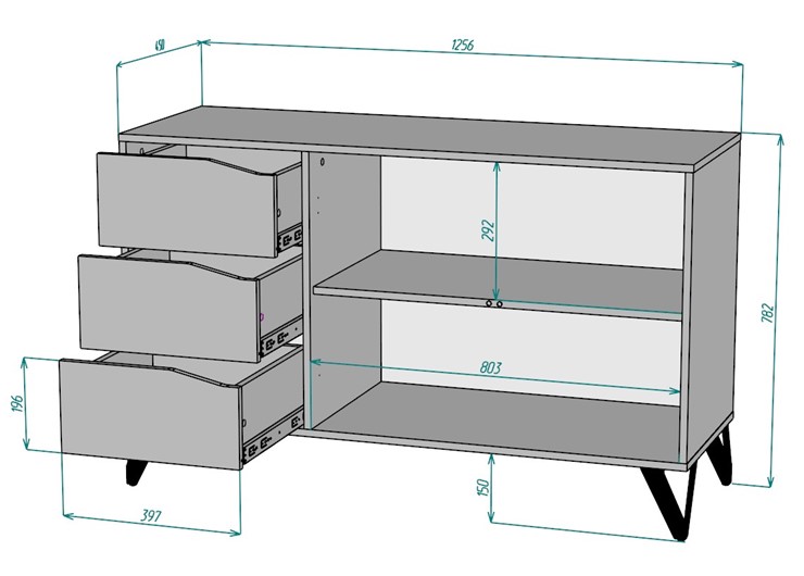 Комод с 3 ящиками Дельта K104 (ДВ) в Надыме - изображение 1