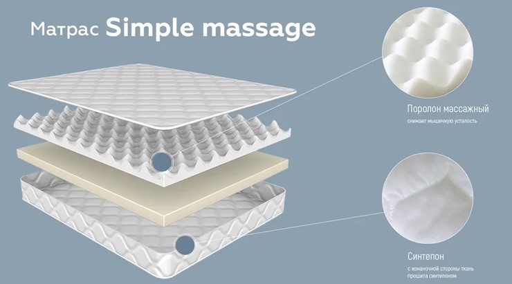 Беспружинный матрас Simple massage 18 в Салехарде - изображение 2