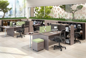 Набор мебели в офис Xten с большим шкафом для документов для 2 сотрудников в Надыме - предосмотр 1