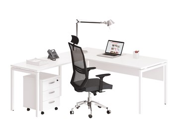 Офисный комплект мебели А4 (металлокаркас DUE) белый премиум / металлокаркас белый в Лабытнанги