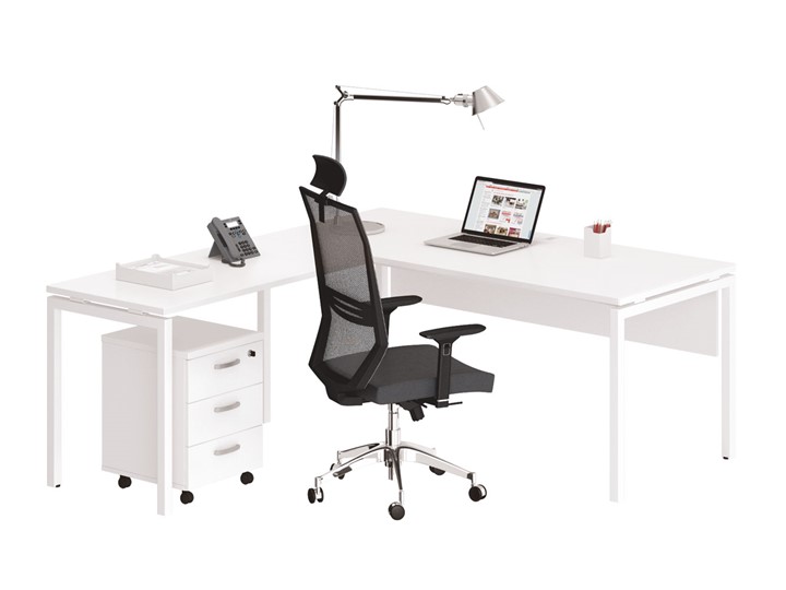 Офисный комплект мебели А4 (металлокаркас DUE) белый премиум / металлокаркас белый в Салехарде - изображение