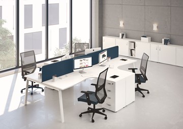 Комплект офисной мебели А4 (металлокаркас TRE) белый премиум / металлокаркас белый в Салехарде